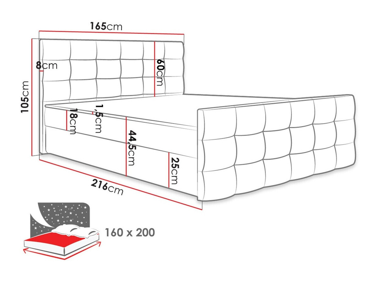 Boxspring Memphis 118 (Rico 19)
