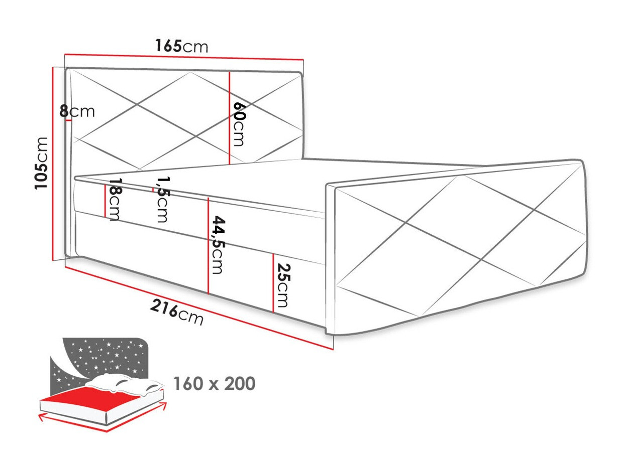 Boxspring Memphis 120 (Rico 01)