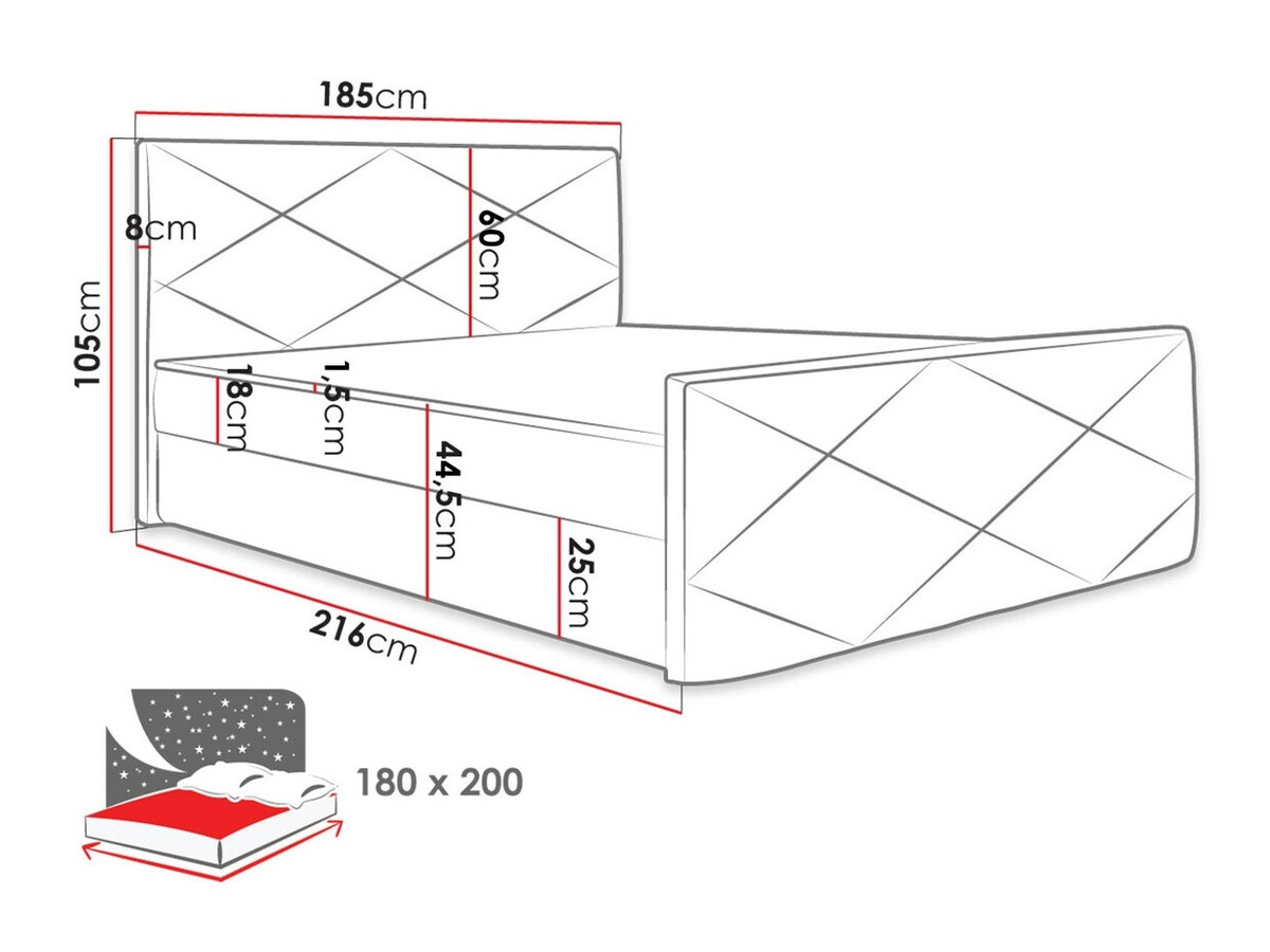 Boxspring Memphis 120 (Rico 18)