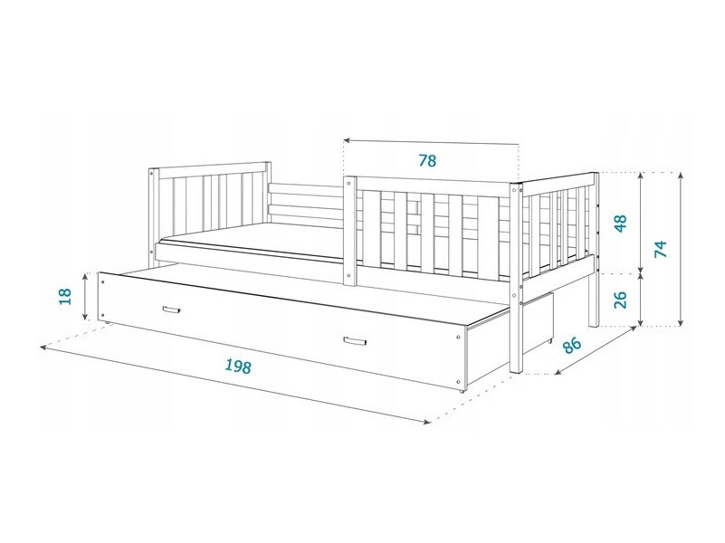 Bed Aurora 149 (Grijs)