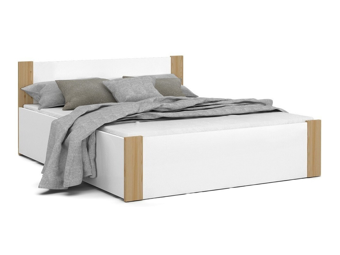 Bed Aurora 154 (Wit + Grenen)