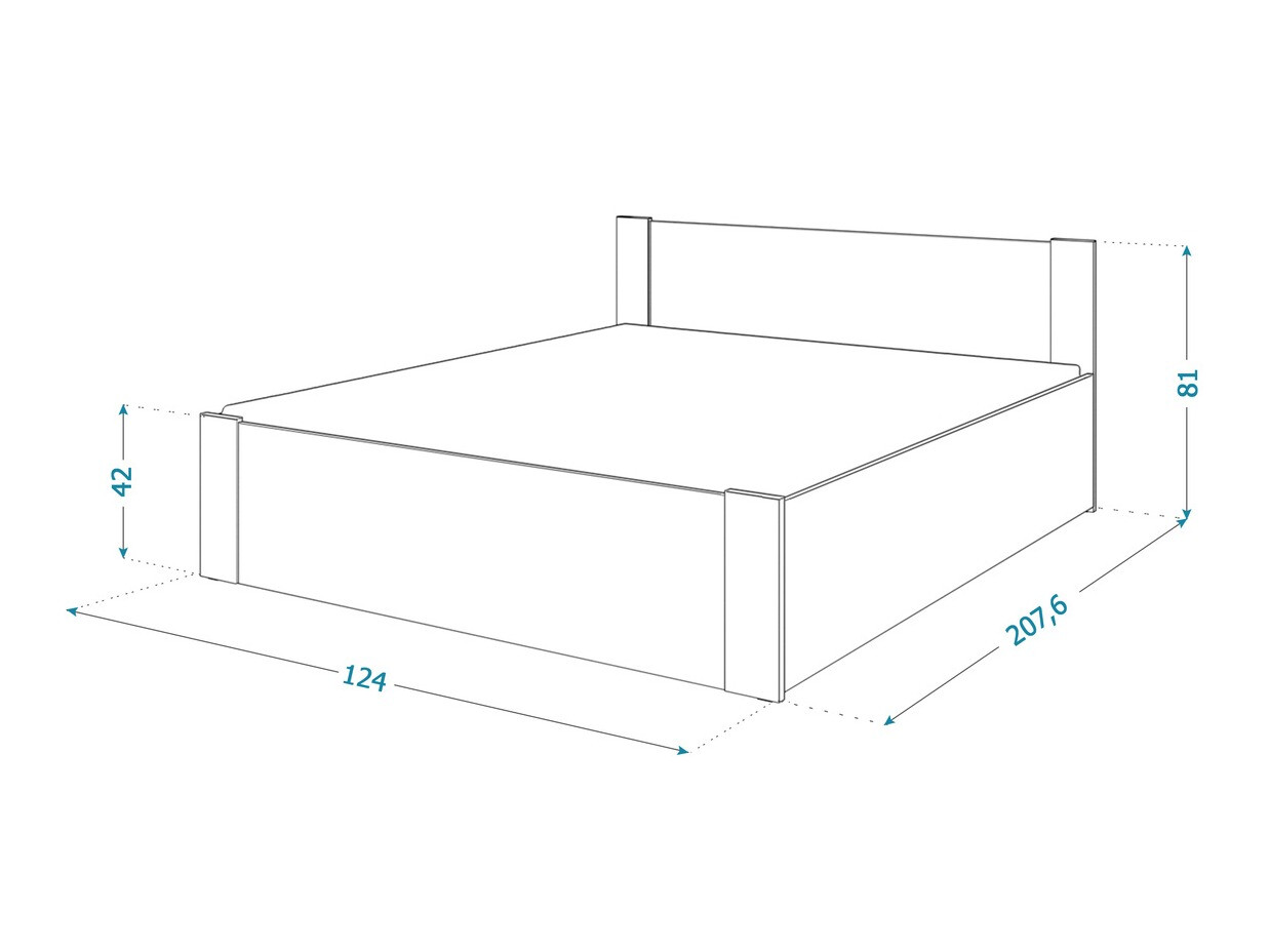 Bed Aurora 155 (Wit + Grenen)