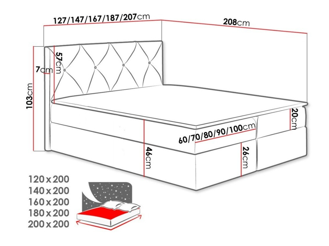 Boxspring Litus (Mono 242)