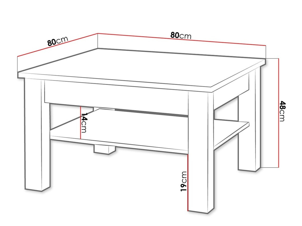 Salontafel Melfeli 115 (Sonoma eik)