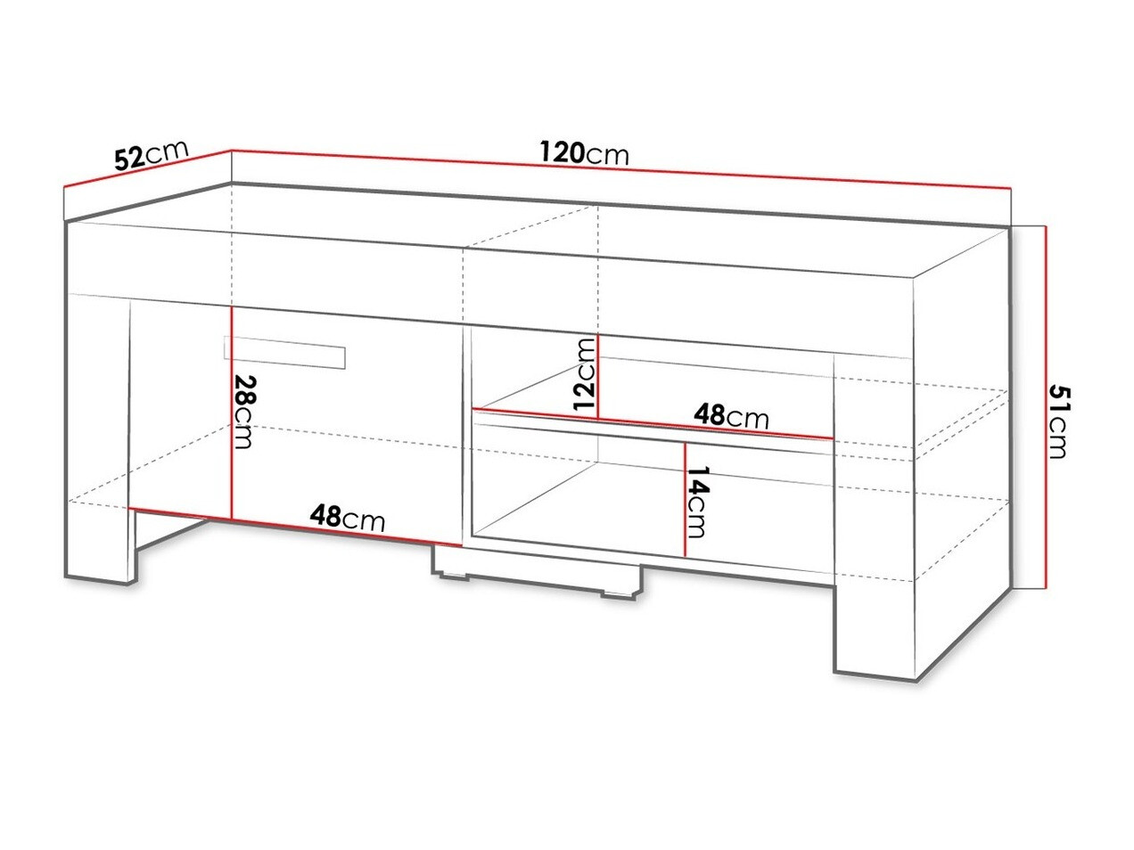 TV-meubel Melfeli 112 (Sonoma eik)