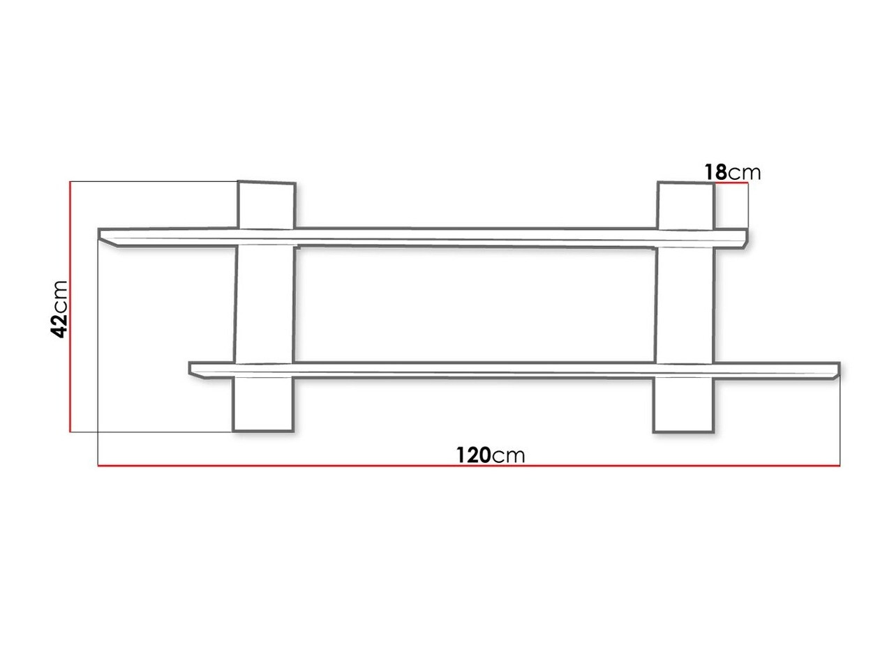 Wandplank Melfeli 120 (Sonoma eik)