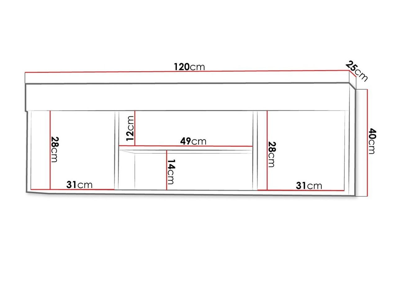 Wandplank Melfeli 123 (Sonoma eik)