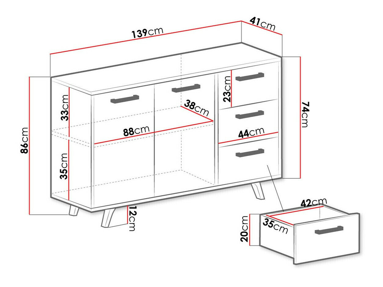 Ladekast Dortivu 118 (Groen + Gouden)