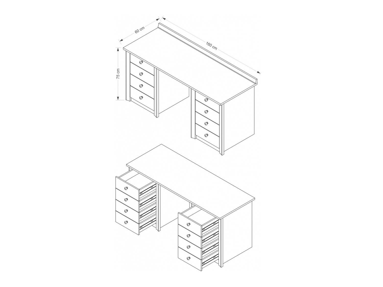 Bureau Elialo 112 (Donker Sonoma eik)