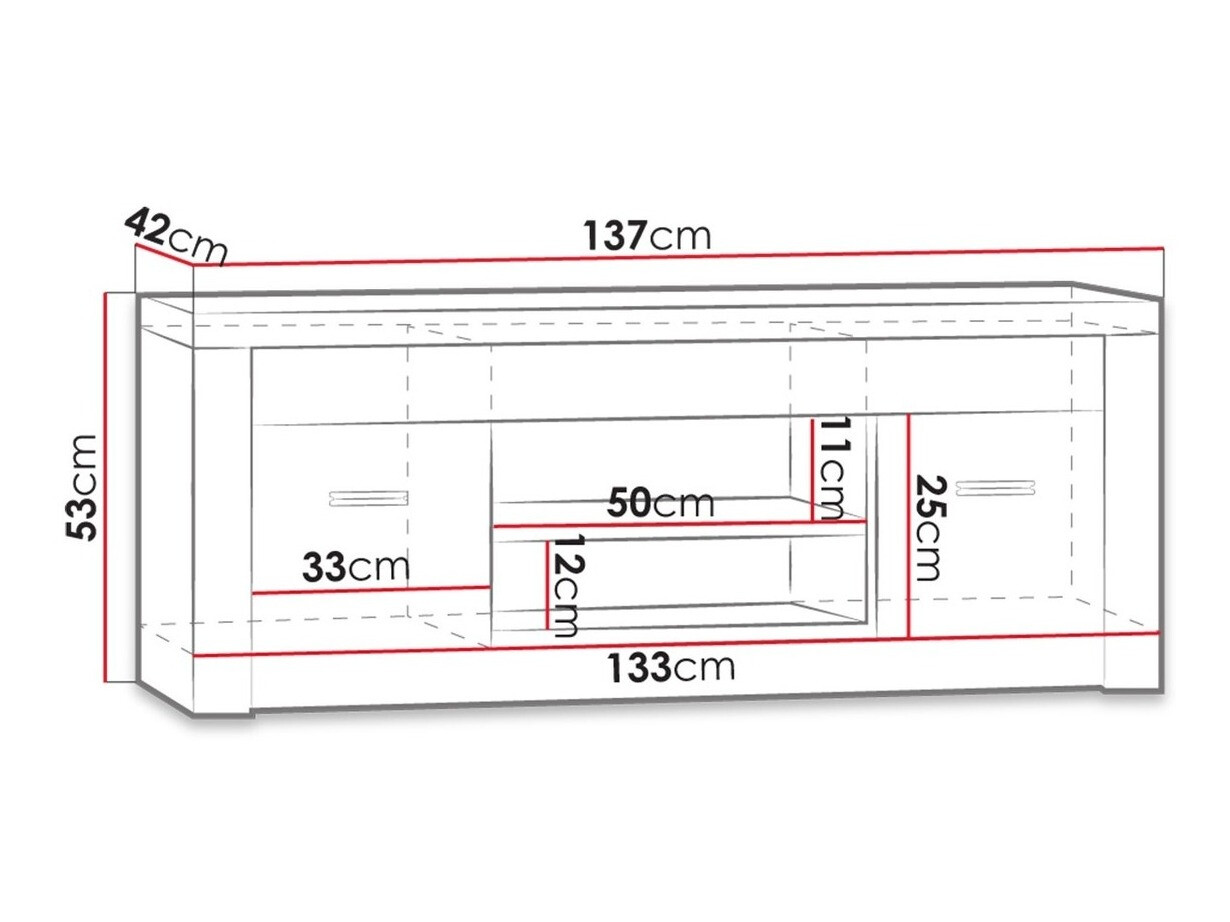 TV-meubel Serfeno 106 (Donker essen)