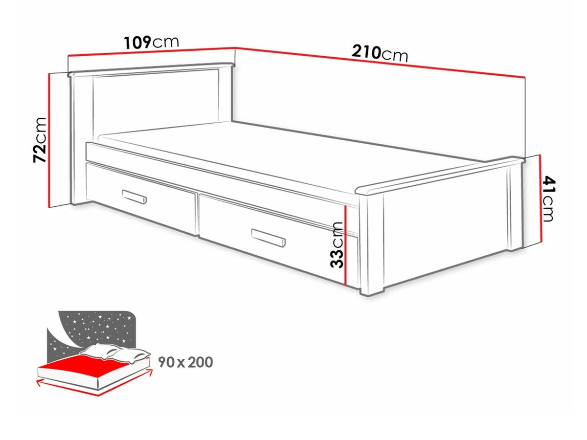 Bed Henderson 116 (Wit + Sonoma eik)