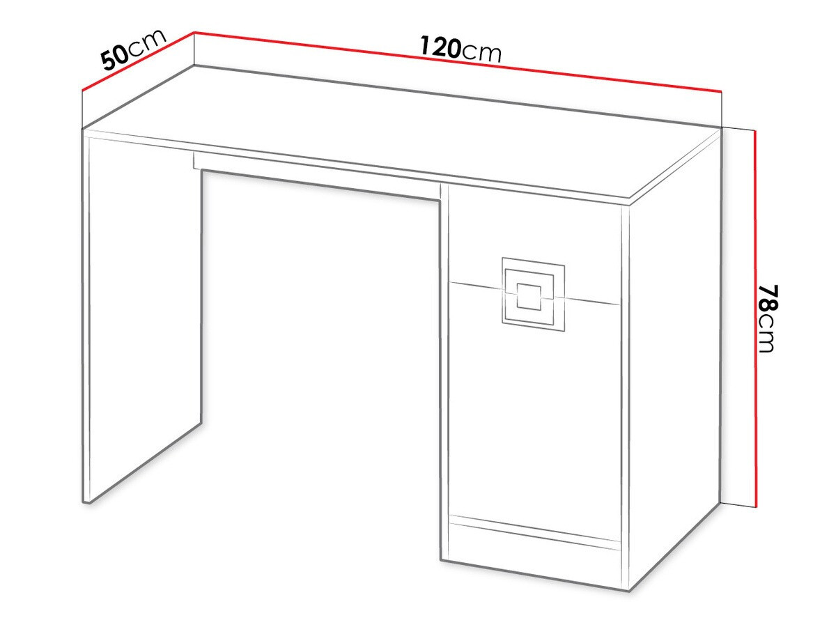 Bureau Balvire 110 (Licht eiken + Wit + Roze)