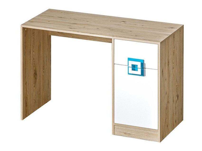 Bureau Balvire 110 (Licht eiken + Wit + Turquoise)