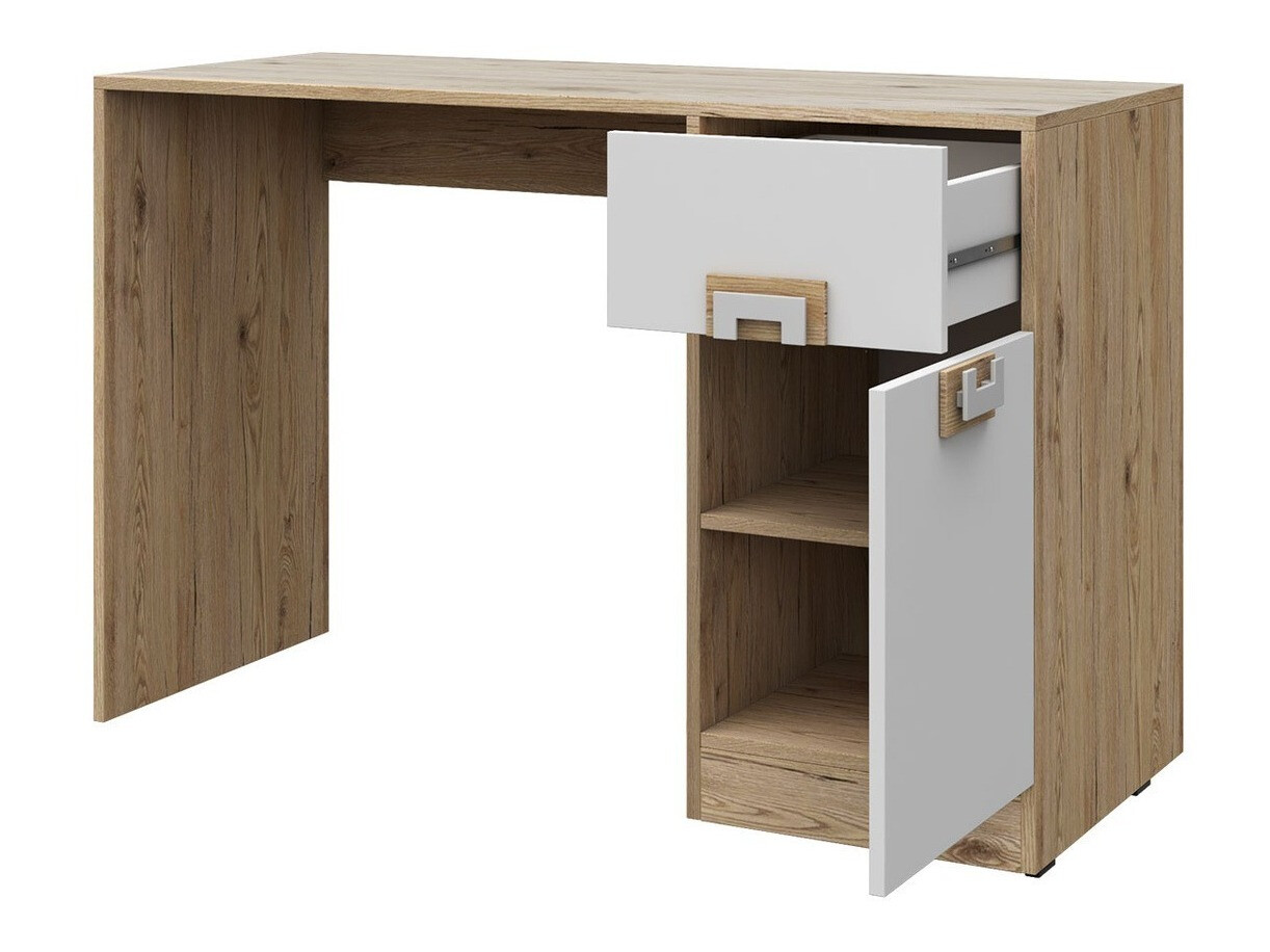 Bureau Balvire 110 (Licht eiken + Wit + Turquoise)