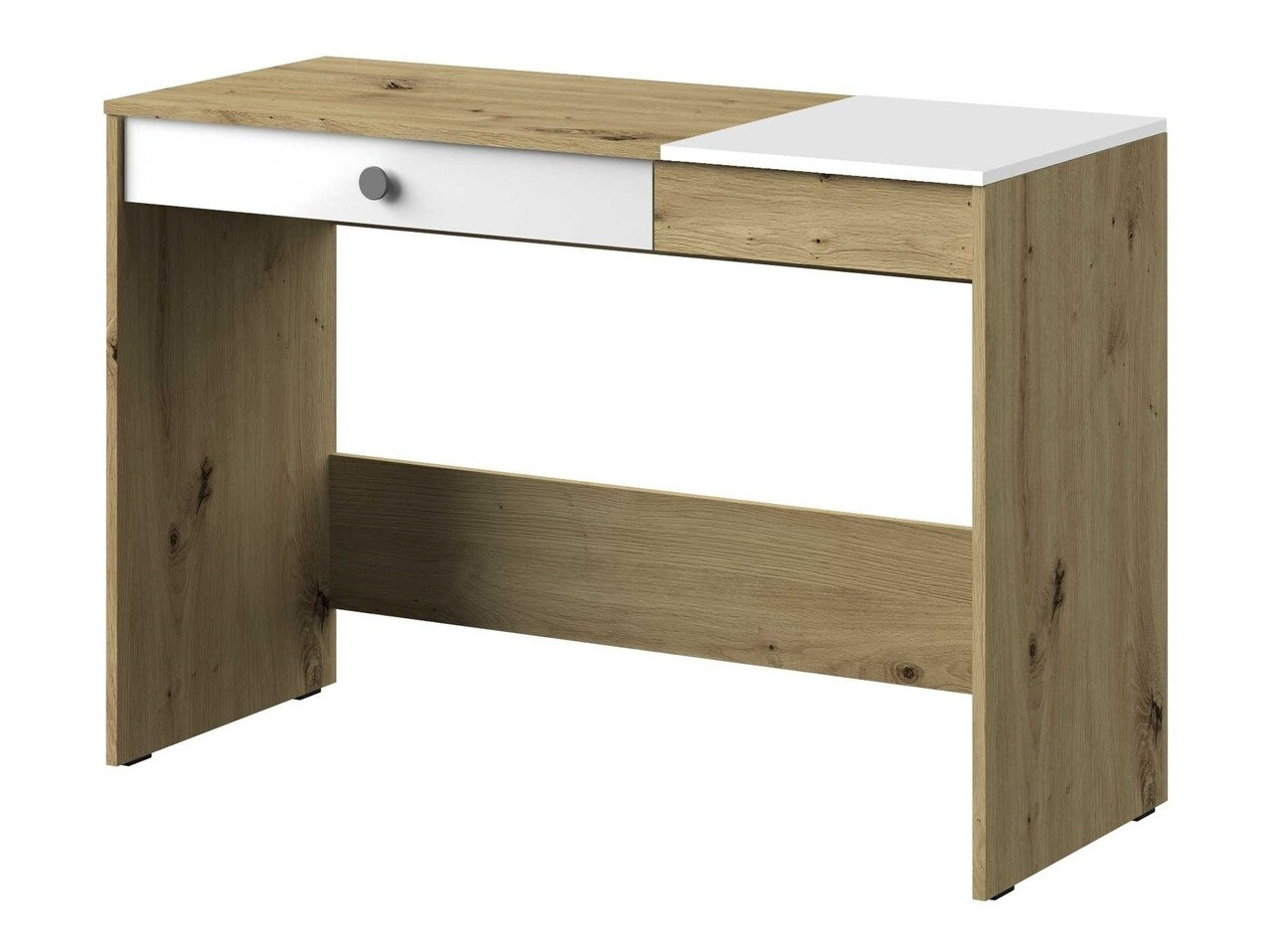 Bureau Mirelbu 109 (Artisan eiken + Glanzend wit + Grijs)