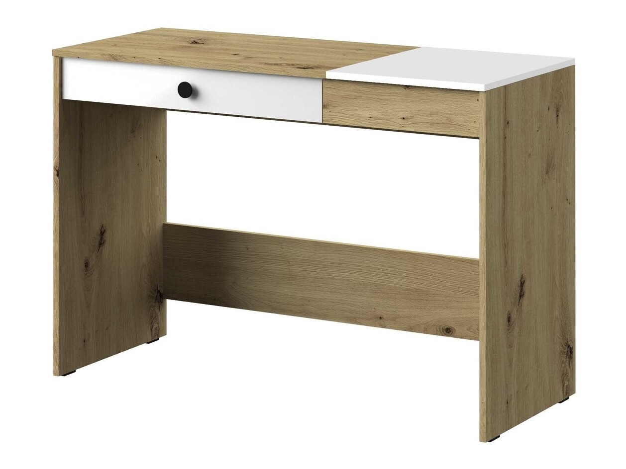 Bureau Mirelbu 109 (Artisan eiken + Glanzend wit + Zwart)