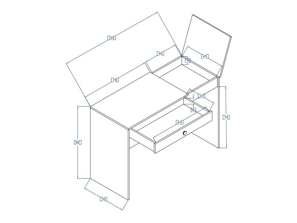 Bureau Mirelbu 109 (Artisan eiken + Glanzend wit + Zwart)