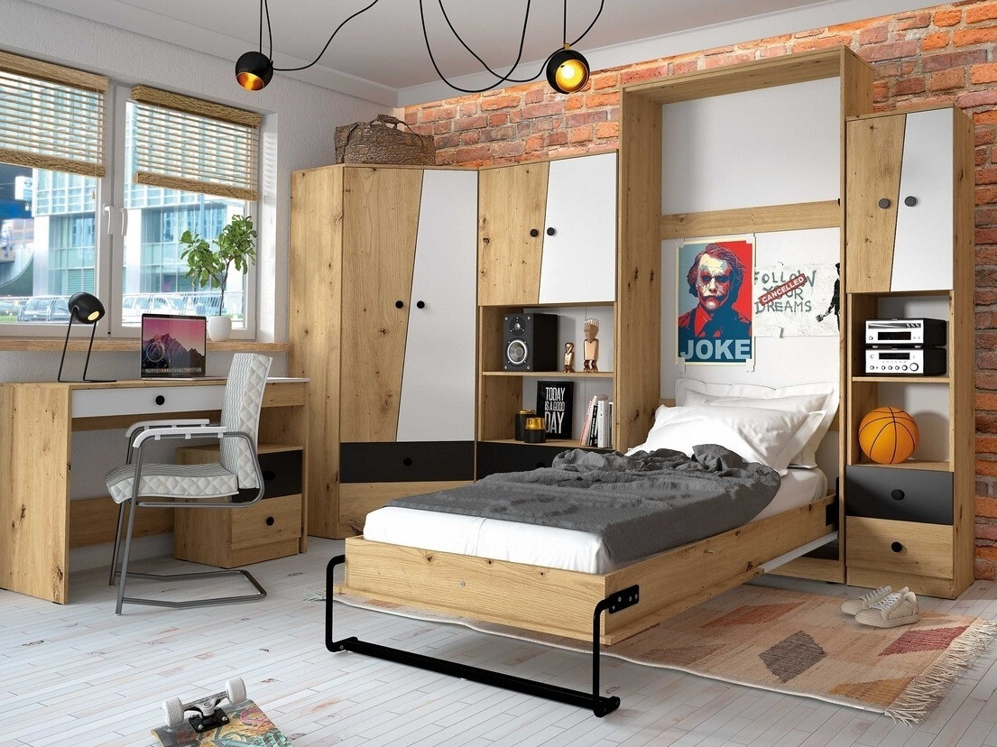 Bureau Mirelbu 109 (Artisan eiken + Wit + Zwart)