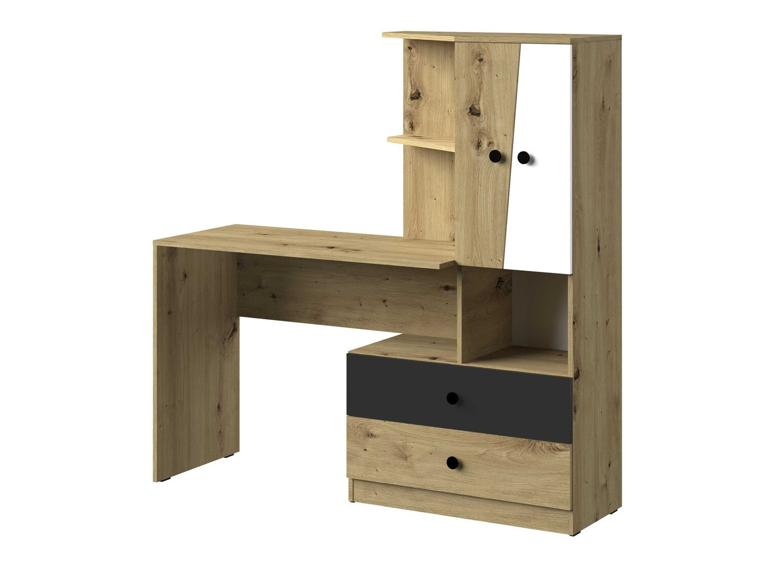 Bureau Mirelbu 110 (Artisan eiken + Wit + Zwart)