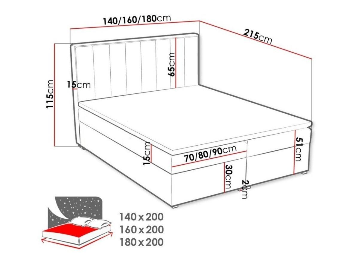Boxspring Pomona 117 (Kronos 02)