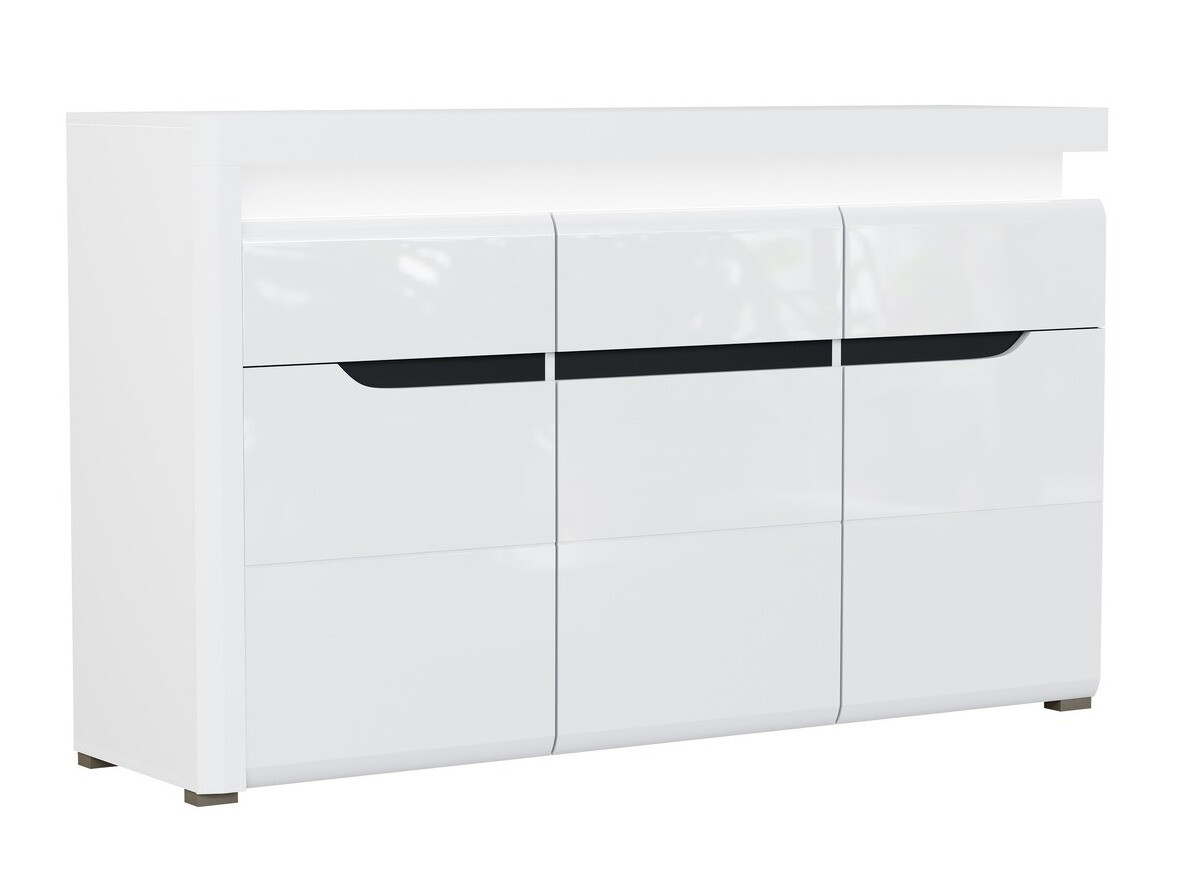 Ladekast Revelmi 103 (Glanzend wit + Wit)