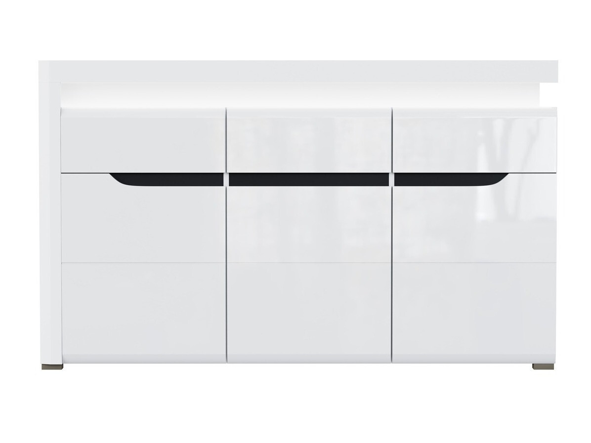 Ladekast Revelmi 103 (Glanzend wit + Wit)