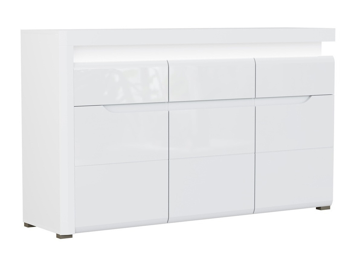 Ladekast Revelmi 103 (Glanzend wit + Wit)