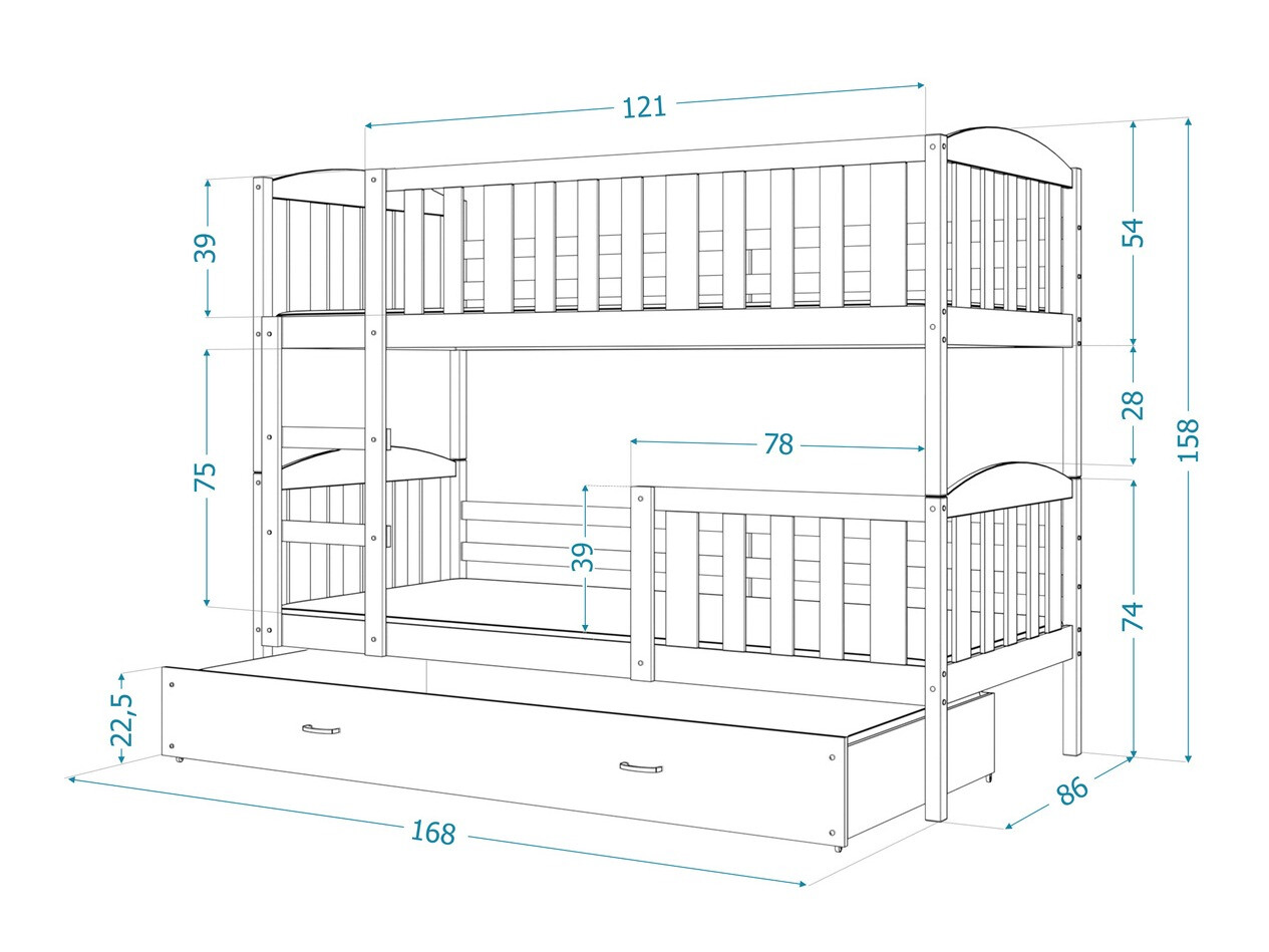 Stapelbed Aurora 104 (Wit)