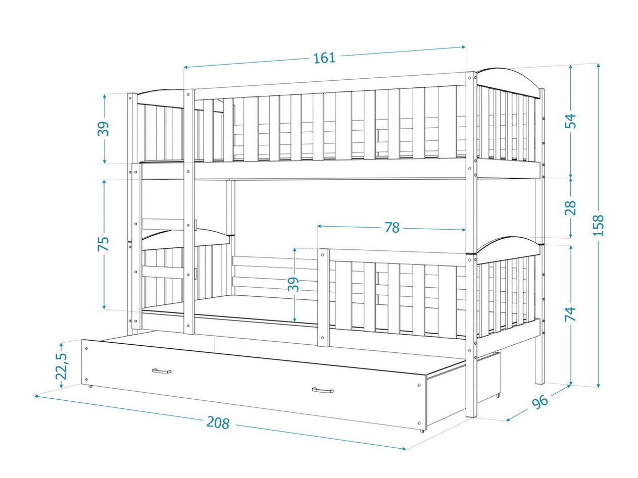 Stapelbed Aurora 107 (Wit)