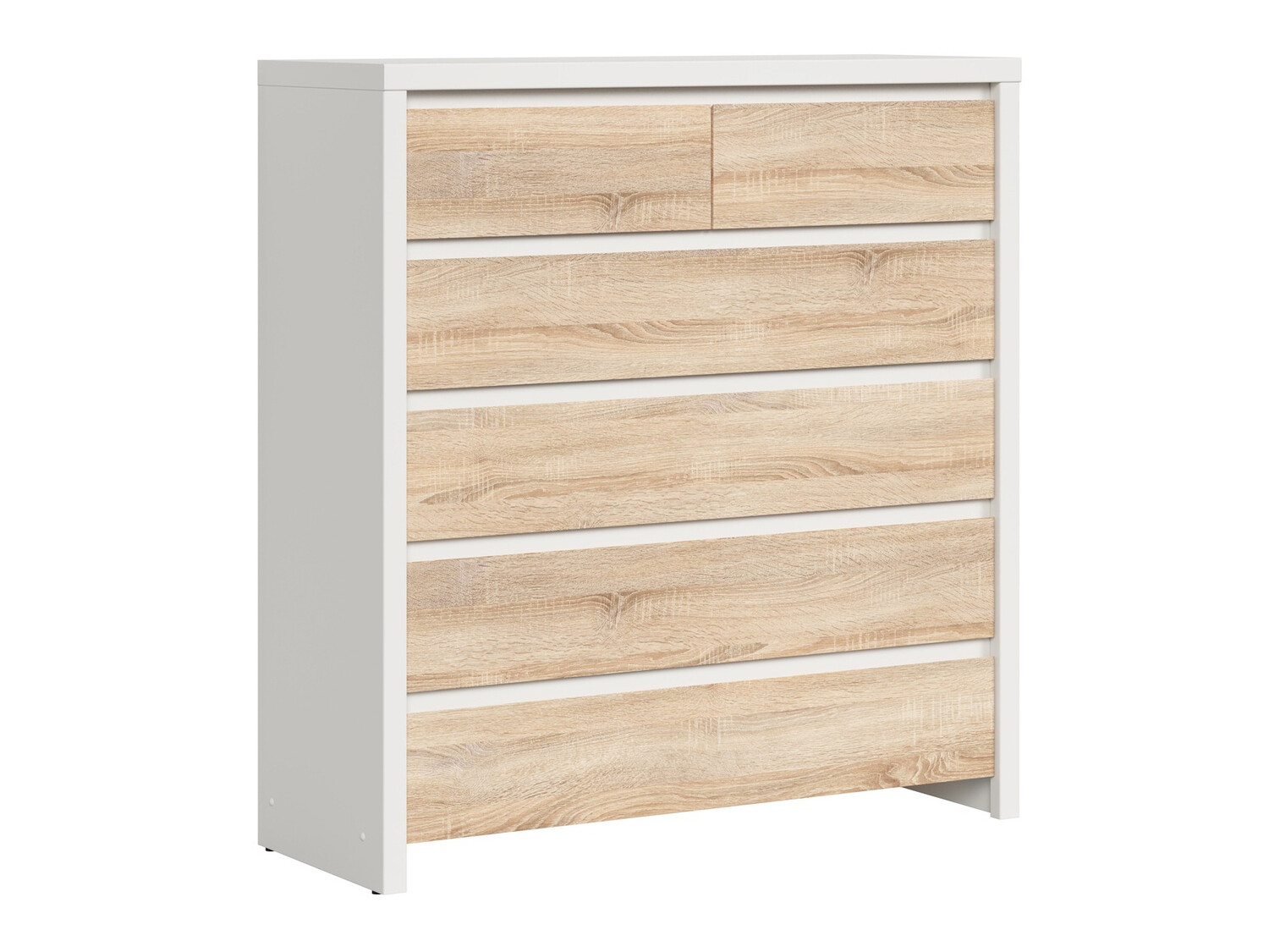 Ladekast Nolroma 126 (Wit + Sonoma eik)