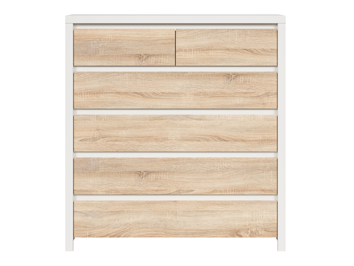 Ladekast Nolroma 126 (Wit + Sonoma eik)