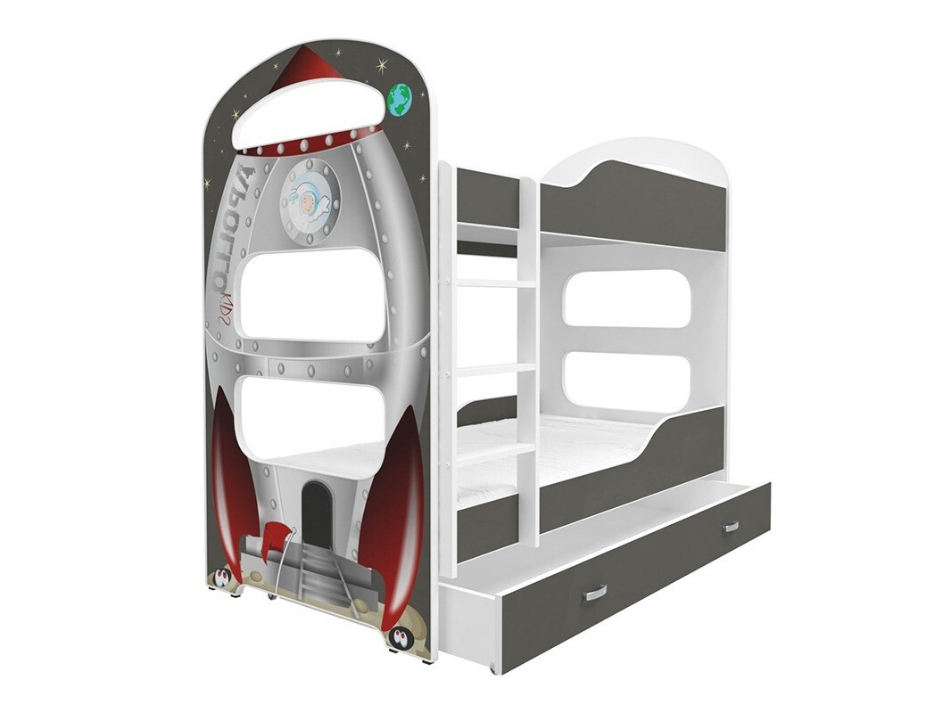 Stapelbed Aurora 116 (Wit + Grijs)