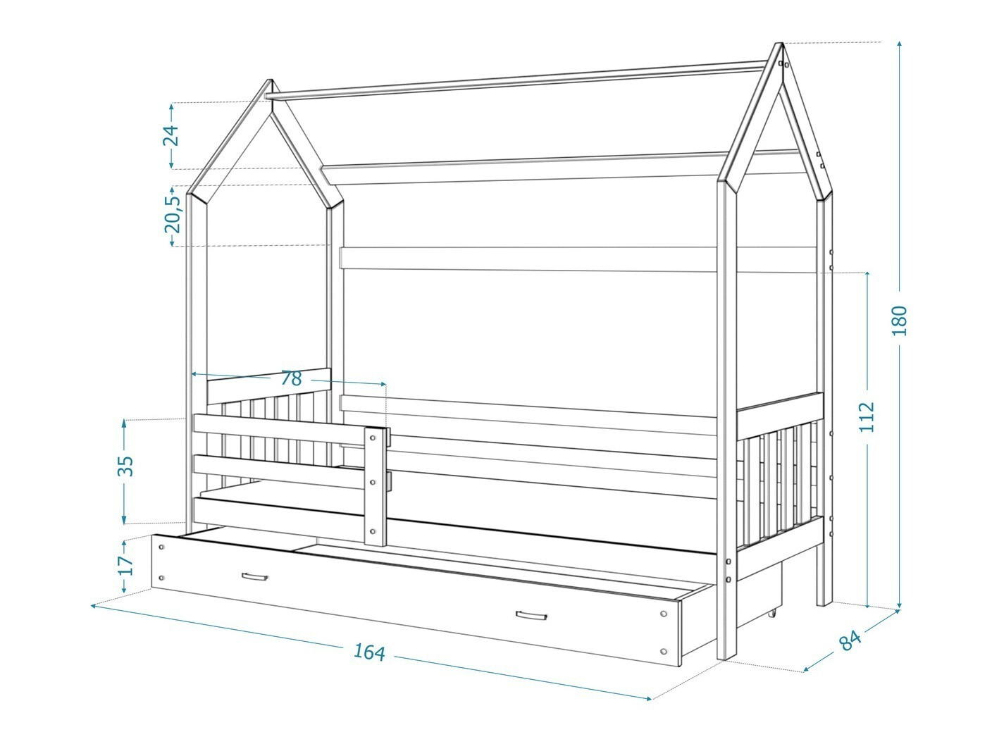 Bed Aurora 122 (Grenen)