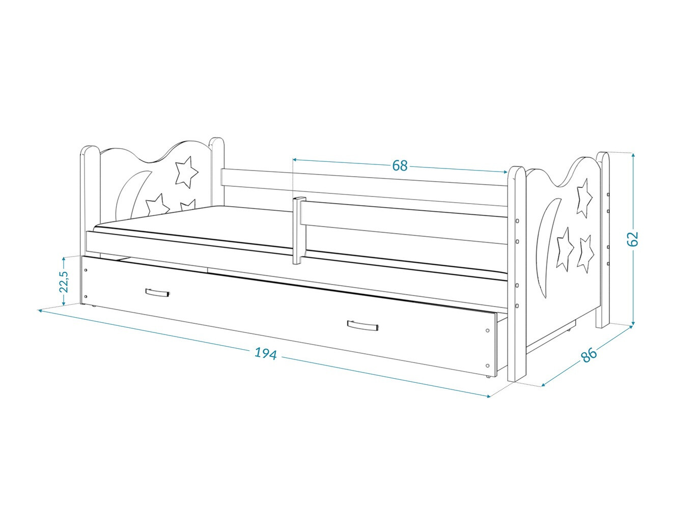 Bed Aurora 124 (Wit)