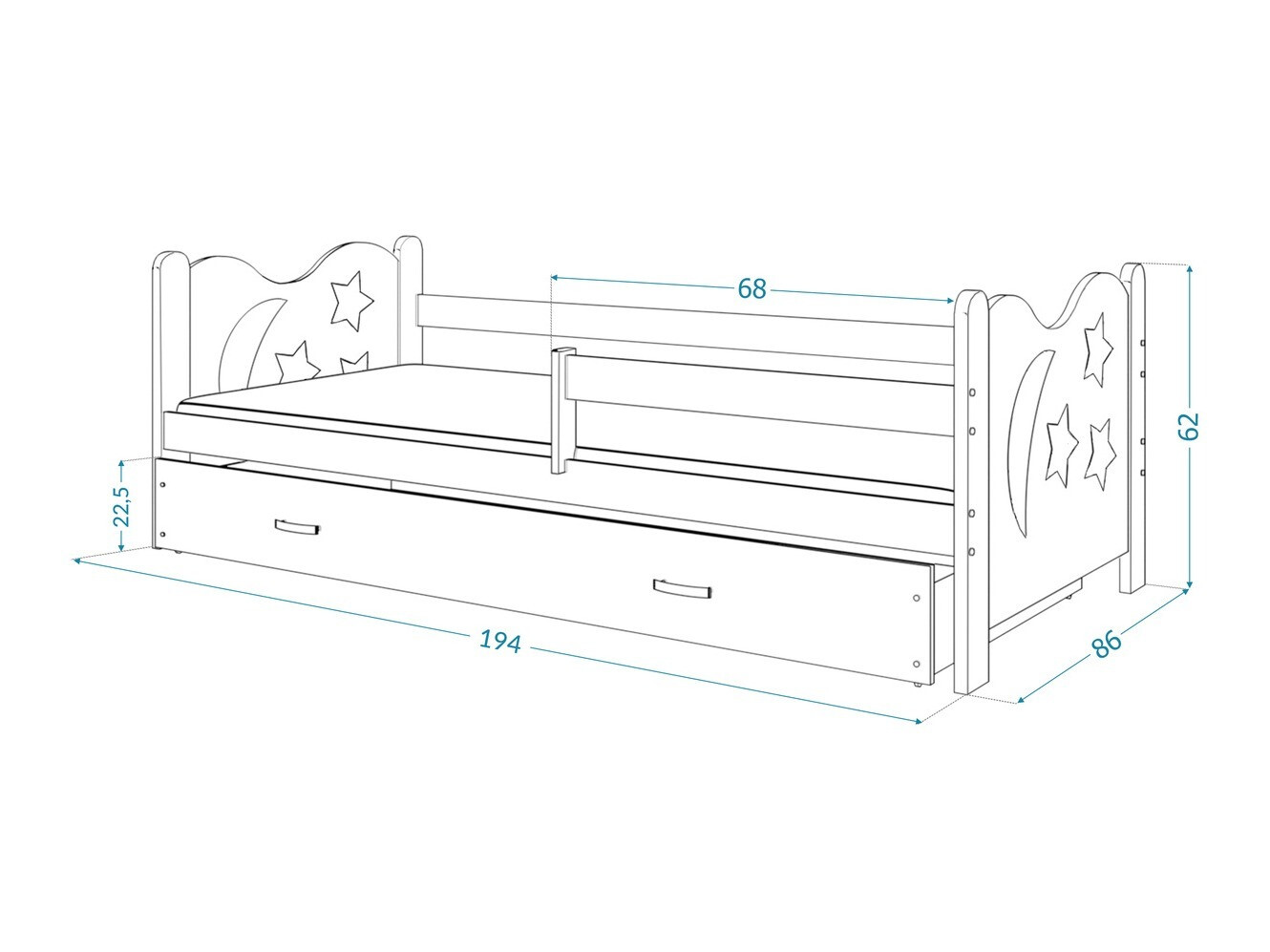 Bed Aurora 124 (Wit)