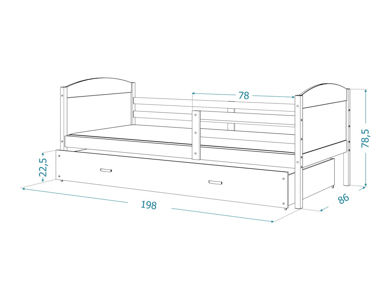 Bed Aurora 128 (Grenen)