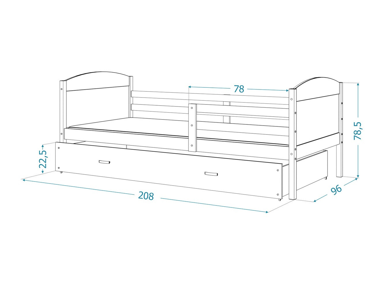 Bed Aurora 129 (Grijs)