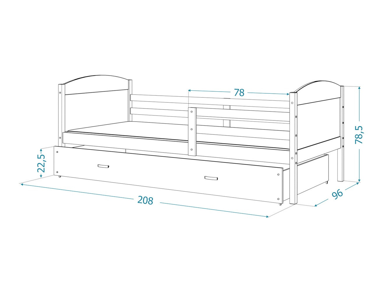 Bed Aurora 129 (Grijs)