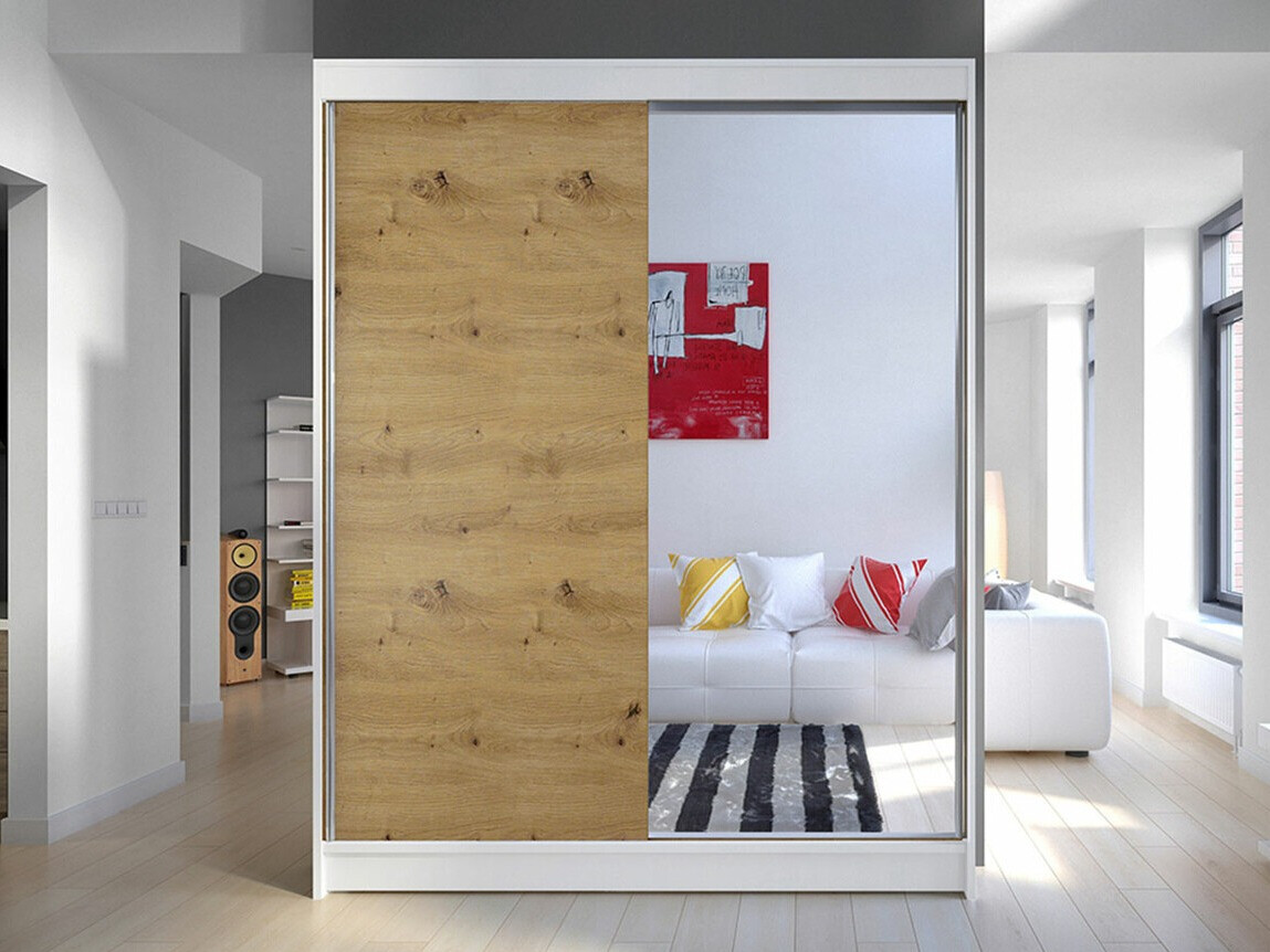Kledingkast Closico Vastor I (Wit + Artisan eiken)