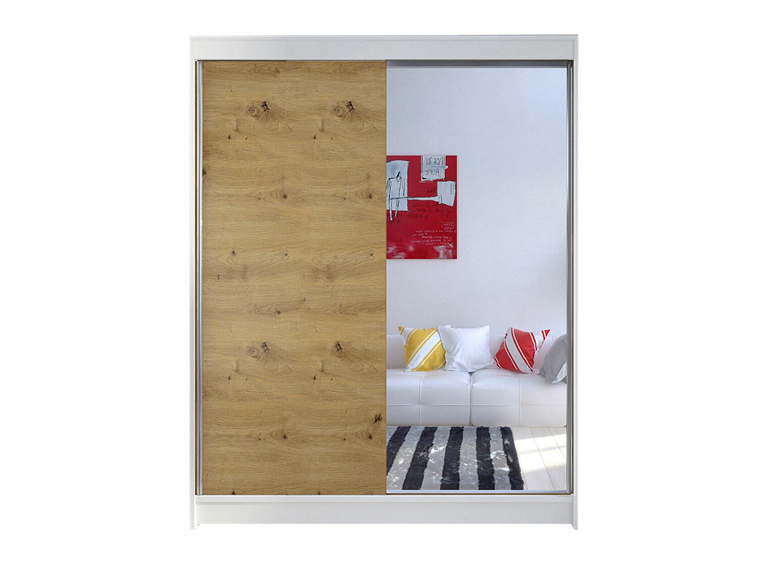 Kledingkast Closico Vastor I (Wit + Artisan eiken)