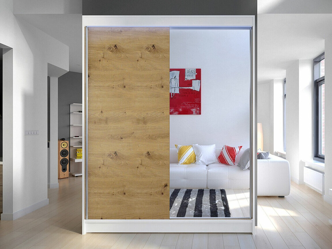 Kledingkast Closico Vastor I (Wit + Artisan eiken)