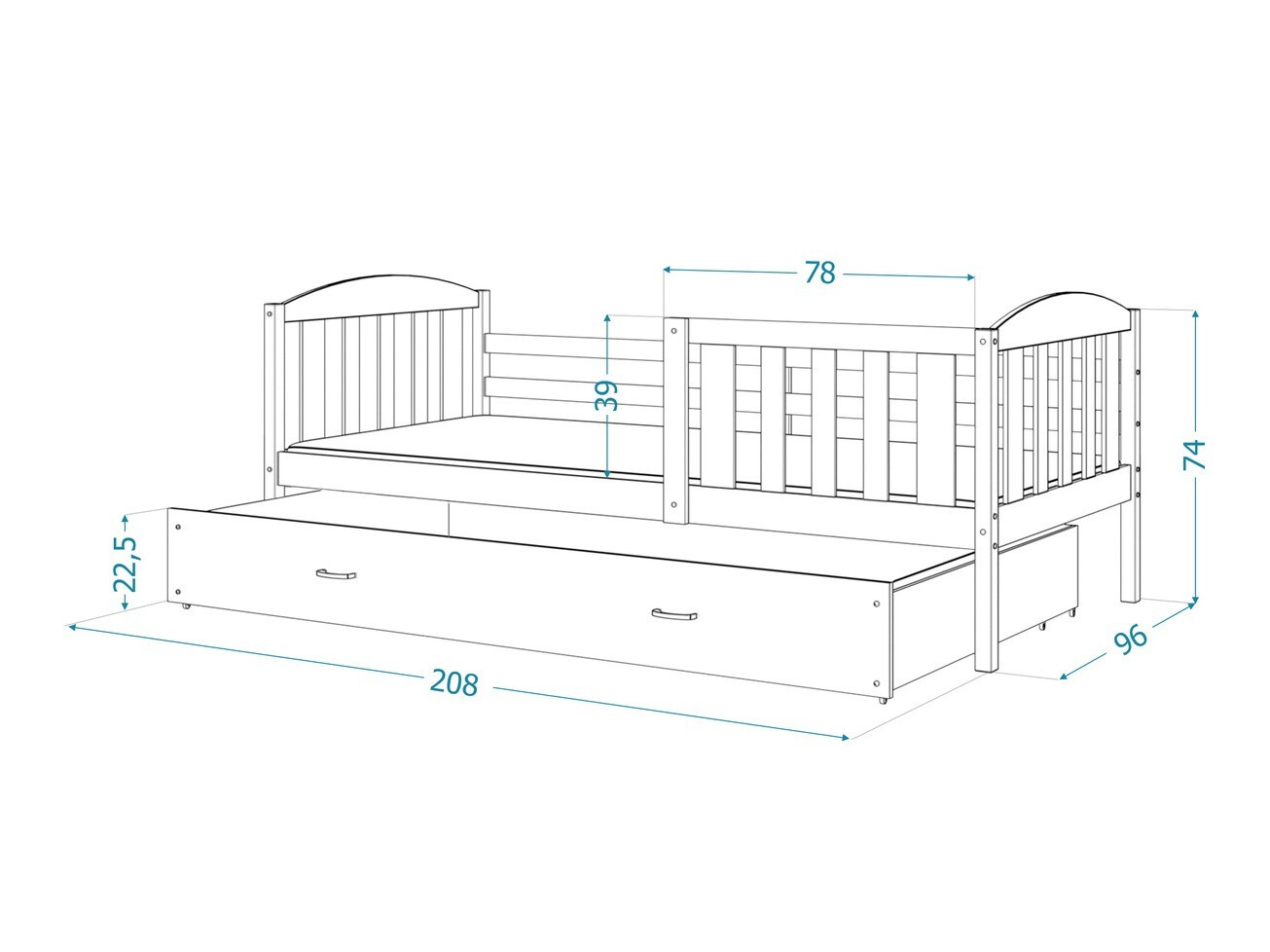 Bed Aurora 126 (Wit)
