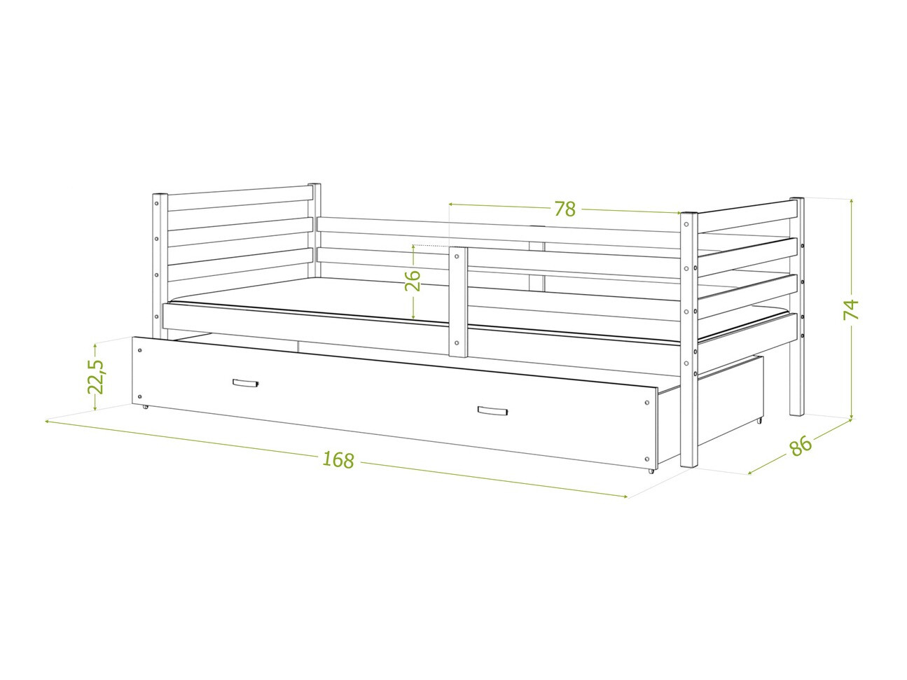 Bed Aurora 130 (Grijs)