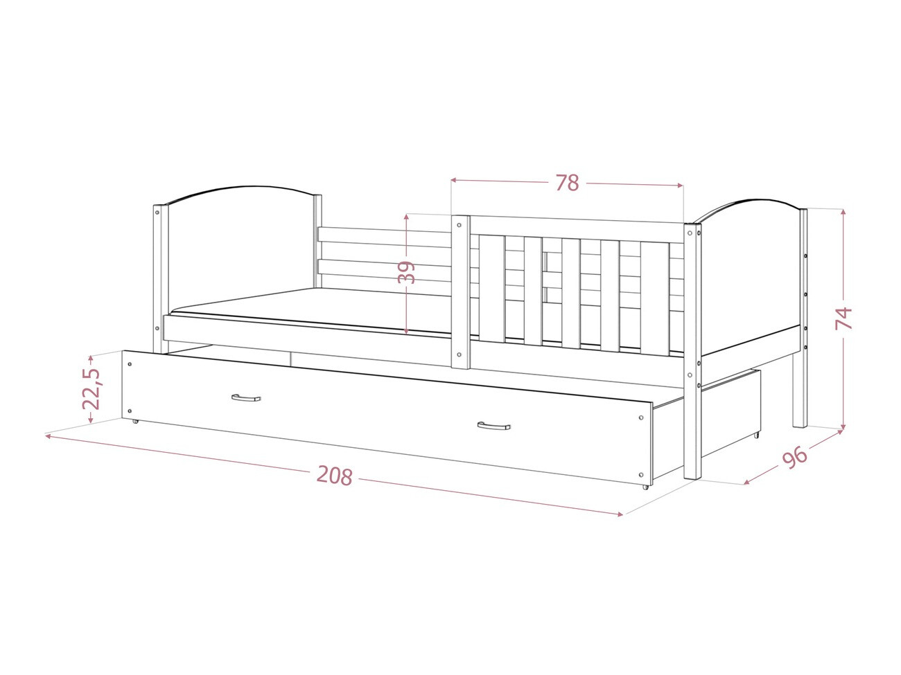 Bed Aurora 131 (Wit)