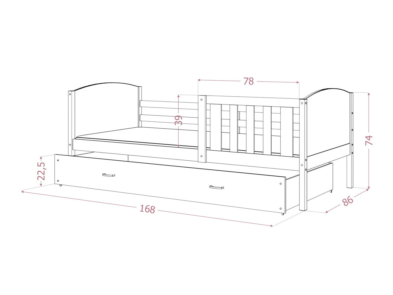 Bed Aurora 131 (Wit)