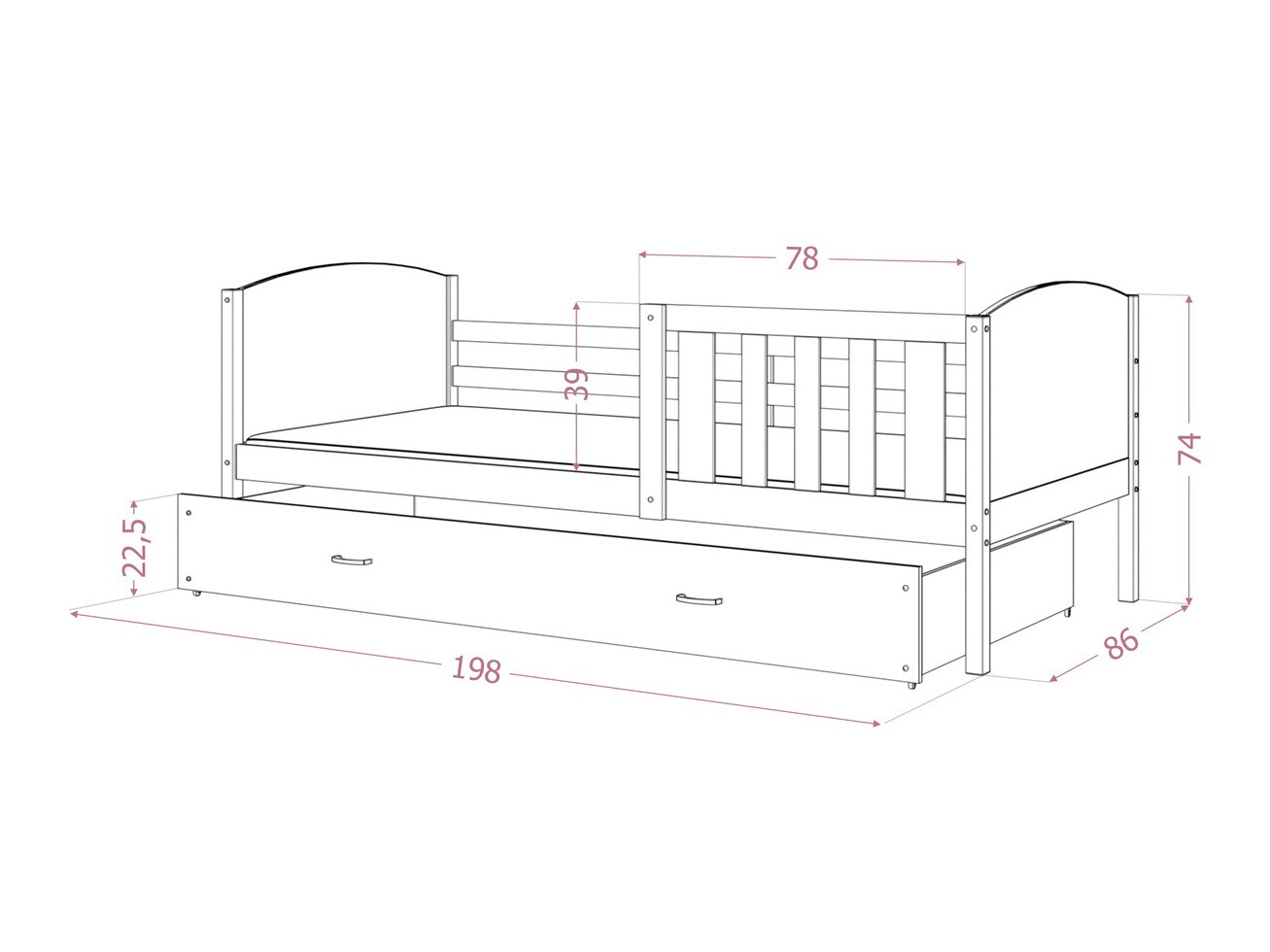 Bed Aurora 131 (Wit)
