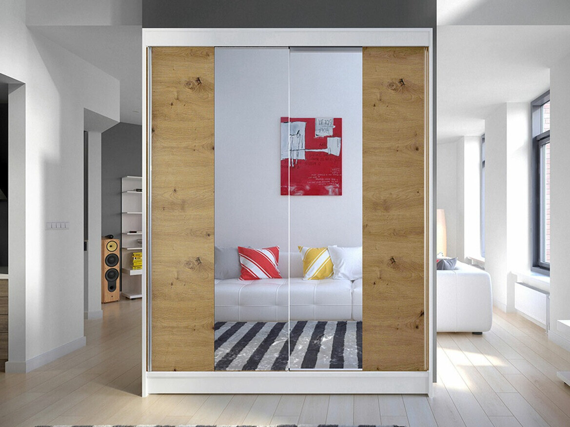 Kledingkast Closico Vastor II (Wit + Artisan eiken)