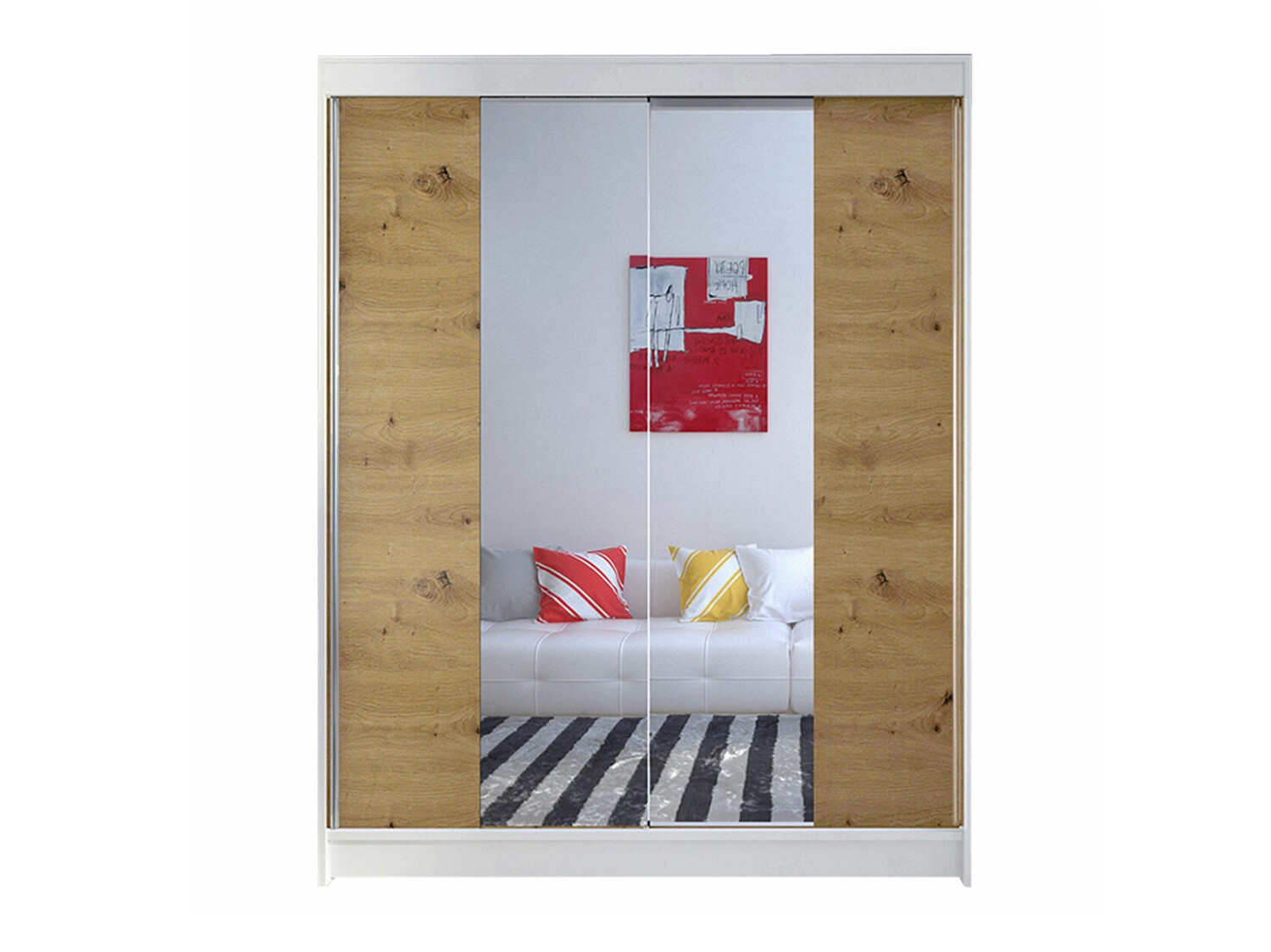 Kledingkast Closico Vastor II (Wit + Artisan eiken)