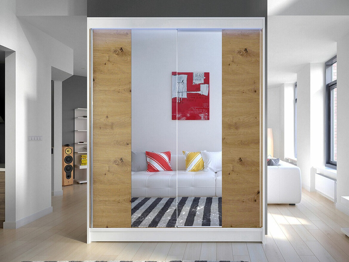 Kledingkast Closico Vastor II (Wit + Artisan eiken)