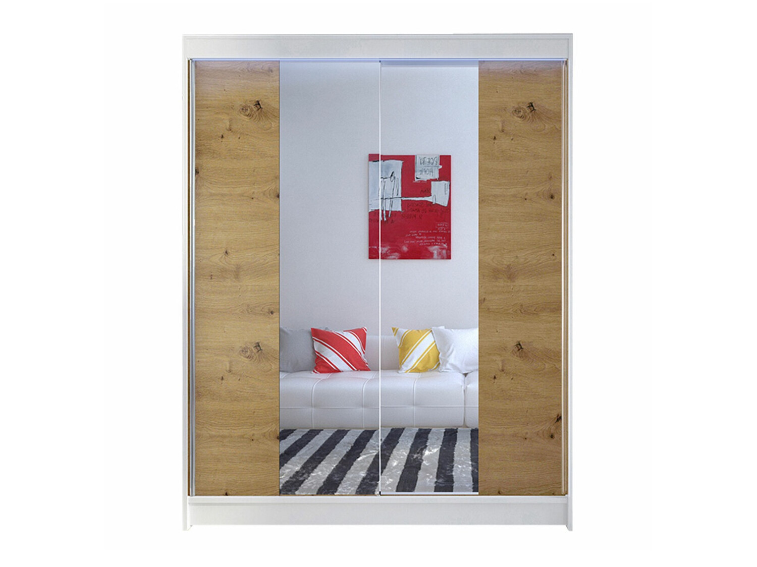 Kledingkast Closico Vastor II (Wit + Artisan eiken)